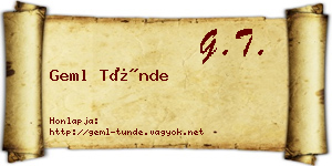 Geml Tünde névjegykártya